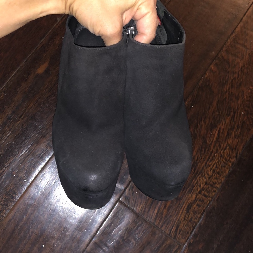 ❤️ Yves Saint Laurent Black Suede Platform Booties ❤️ F4 - Picture 13 of 15